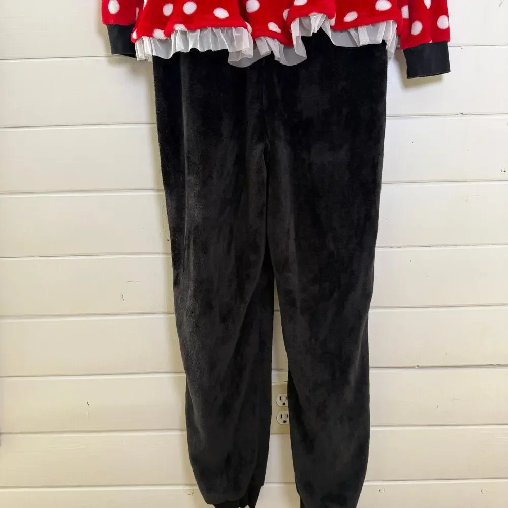 Disney Minnie‎ Mouse Sleepwear One Piece Pajama Womens Red Black - Picture 7 of 10